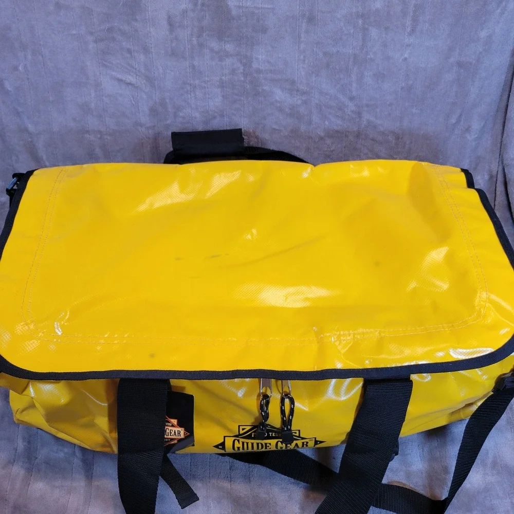 Guide Gear Waterproof Duffel Bag Dry Large Yellow Molded Base Heavy Duty
